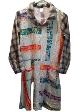 Stranger Things Spirit Dress Womans XL White Plaid Multicolor Cosplay Costume